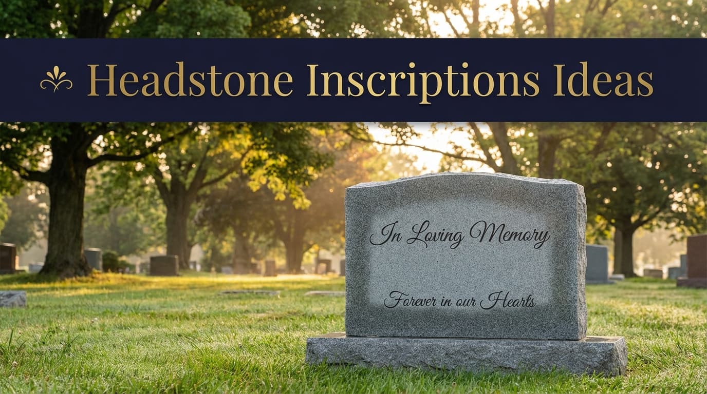 Headstone inscriptions ideas - a beautifully engraved granite memorial with meaningful inscription in a peaceful Ohio cemetery